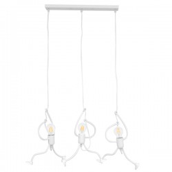 GLOBOSTAR® LITTLE MAN 00981 Μοντέρνο Κρεμαστό Φωτιστικό Οροφής με Ντουί 3 x E27 AC 220-240V IP20 - Λευκό - Μ70 x Π10 x Υ105cm