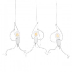 GLOBOSTAR® LITTLE MAN 00981 Μοντέρνο Κρεμαστό Φωτιστικό Οροφής με Ντουί 3 x E27 AC 220-240V IP20 - Λευκό - Μ70 x Π10 x Υ105cm GLOBOSTAR® LITTLE MAN 00981 Μοντέρνο Κρεμαστό Φωτιστικό Οροφής με Ντουί 3 x E27 AC 220-240V IP20 - Λευκό - Μ70 x Π10 x Υ105cm