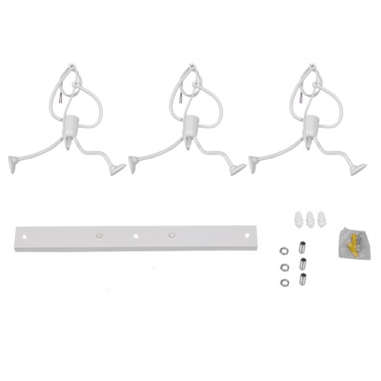 GLOBOSTAR® LITTLE MAN 00981 Μοντέρνο Κρεμαστό Φωτιστικό Οροφής με Ντουί 3 x E27 AC 220-240V IP20 - Λευκό - Μ70 x Π10 x Υ105cm GLOBOSTAR® LITTLE MAN 00981 Μοντέρνο Κρεμαστό Φωτιστικό Οροφής με Ντουί 3 x E27 AC 220-240V IP20 - Λευκό - Μ70 x Π10 x Υ105cm