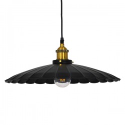 GLOBOSTAR® MARGI 00982 Vintage Κρεμαστό Φωτιστικό Οροφής με Ντουί 1 x E27 AC 220-240V IP20 - Μαύρο & Χρυσό - Μ40 x Π40 x Y15cm