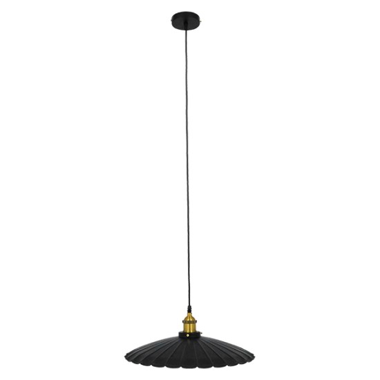 GLOBOSTAR® MARGI 00982 Vintage Κρεμαστό Φωτιστικό Οροφής με Ντουί 1 x E27 AC 220-240V IP20 - Μαύρο & Χρυσό - Μ40 x Π40 x Y15cm
