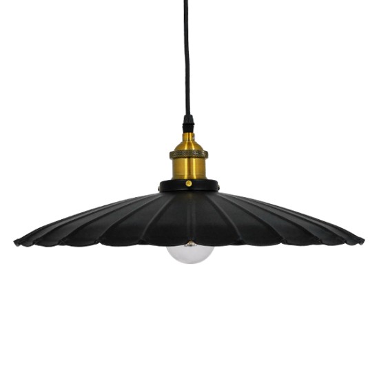 GLOBOSTAR® MARGI 00982 Vintage Κρεμαστό Φωτιστικό Οροφής με Ντουί 1 x E27 AC 220-240V IP20 - Μαύρο & Χρυσό - Μ40 x Π40 x Y15cm