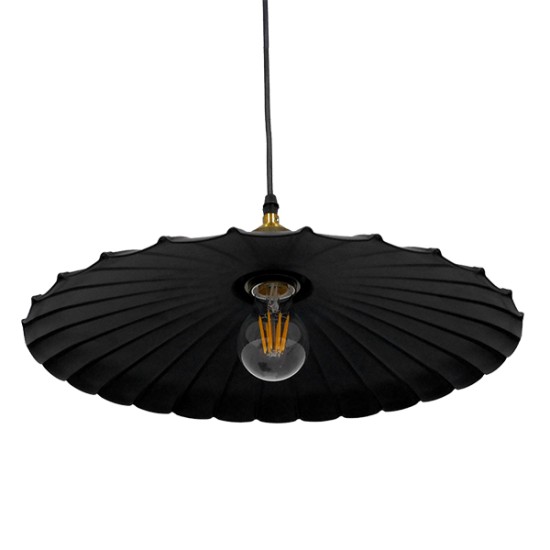GLOBOSTAR® MARGI 00982 Vintage Κρεμαστό Φωτιστικό Οροφής με Ντουί 1 x E27 AC 220-240V IP20 - Μαύρο & Χρυσό - Μ40 x Π40 x Y15cm