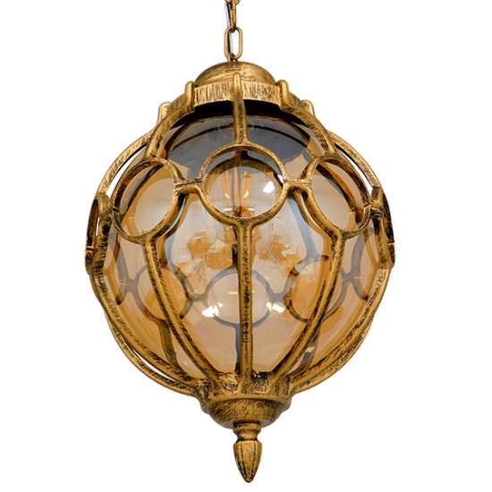 GLOBOSTAR® ETOILE 00987 Vintage Κρεμαστό Φωτιστικό Οροφής με Ντουί 1 x E27 AC 220-240V IP20 - Μπρούτζινο Εφέ Σκουριάς & Μελί - Μ28 x Π28 x Y38cm GLOBOSTAR® ETOILE 00987 Vintage Κρεμαστό Φωτιστικό Οροφής με Ντουί 1 x E27 AC 220-240V IP20 - Μπρούτζινο Εφέ Σκουριάς & Μελί - Μ28 x Π28 x Y38cm