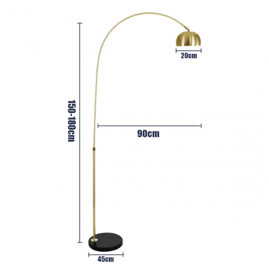 GLOBOSTAR® PRAGUE 00991 Μοντέρνο Επιδαπέδιο Φωτιστικό με Ντουί 1 x E27 AC 220-240V IP20 - Χρυσό & Μαύρο - Μ90 x Π29.5 x Υ180cm