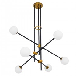 GLOBOSTAR® VELVET 00994 Μοντέρνο Κρεμαστό Φωτιστικό Οροφής με Ντουί 6 x G9 AC 220-240V IP20 - Πολύχρωμο - Μ80 x Π80 x Υ85cm