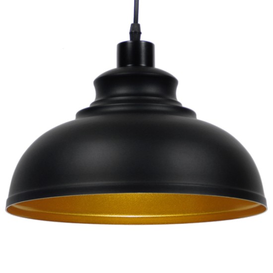 GLOBOSTAR® ANDY 01000 Μοντέρνο Κρεμαστό Φωτιστικό Οροφής με Ντουί 1 x E27 AC 220-240V IP20 - Μαύρο & Χρυσό - Μ35 x Π35 x Υ28cm GLOBOSTAR® ANDY 01000 Μοντέρνο Κρεμαστό Φωτιστικό Οροφής με Ντουί 1 x E27 AC 220-240V IP20 - Μαύρο & Χρυσό - Μ35 x Π35 x Υ28cm