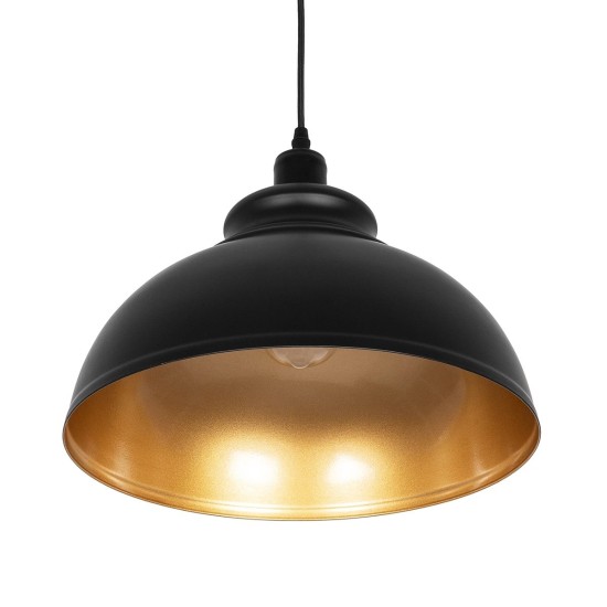 GLOBOSTAR® ANDY 01000 Μοντέρνο Κρεμαστό Φωτιστικό Οροφής με Ντουί 1 x E27 AC 220-240V IP20 - Μαύρο & Χρυσό - Μ35 x Π35 x Υ28cm GLOBOSTAR® ANDY 01000 Μοντέρνο Κρεμαστό Φωτιστικό Οροφής με Ντουί 1 x E27 AC 220-240V IP20 - Μαύρο & Χρυσό - Μ35 x Π35 x Υ28cm