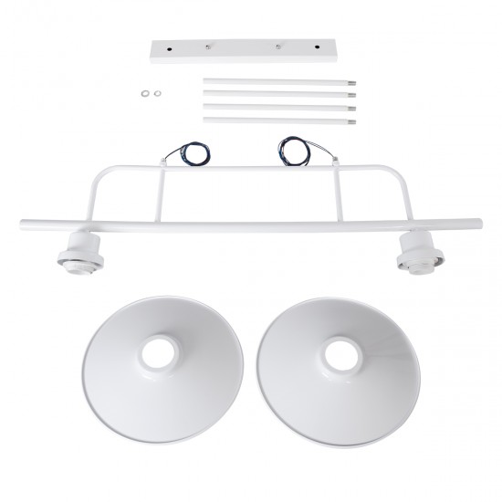 GLOBOSTAR® REGAL 01008 Vintage Φωτιστικό Οροφής με Ντουί 2 x E27 AC 220-240V IP20 - Λευκό - Μ80 x Π26 x Υ82cm