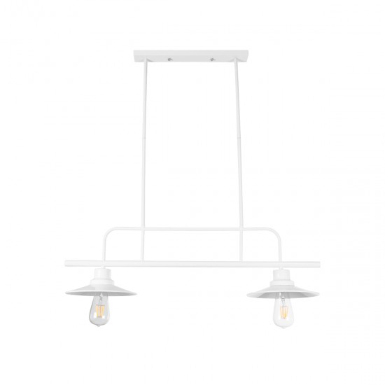 GLOBOSTAR® REGAL 01008 Vintage Φωτιστικό Οροφής με Ντουί 2 x E27 AC 220-240V IP20 - Λευκό - Μ80 x Π26 x Υ82cm