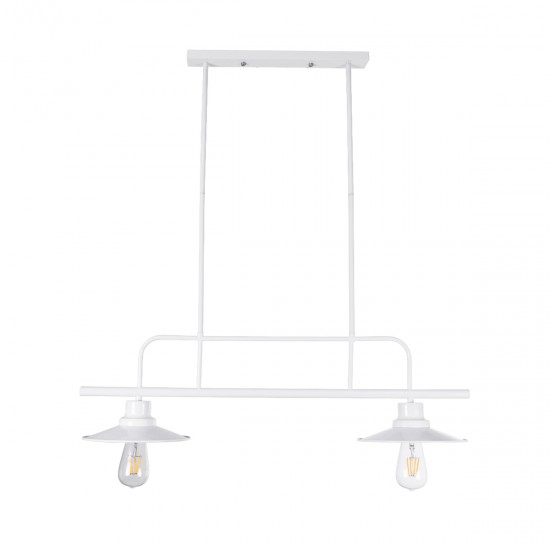 GLOBOSTAR® REGAL 01008 Vintage Φωτιστικό Οροφής με Ντουί 2 x E27 AC 220-240V IP20 - Λευκό - Μ80 x Π26 x Υ82cm