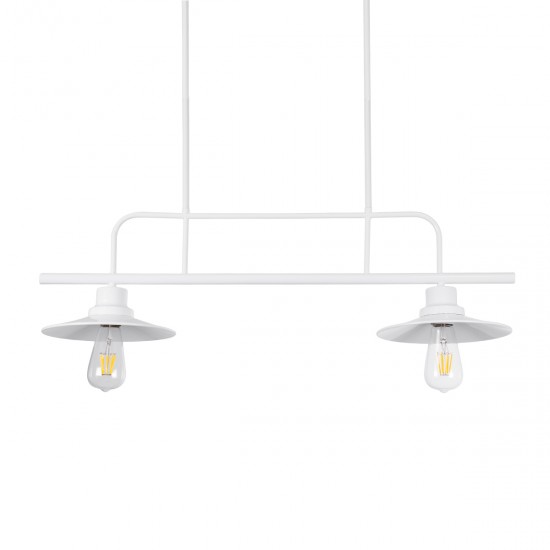 GLOBOSTAR® REGAL 01008 Vintage Φωτιστικό Οροφής με Ντουί 2 x E27 AC 220-240V IP20 - Λευκό - Μ80 x Π26 x Υ82cm