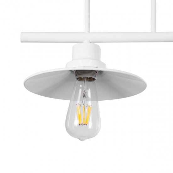 GLOBOSTAR® REGAL 01008 Vintage Φωτιστικό Οροφής με Ντουί 2 x E27 AC 220-240V IP20 - Λευκό - Μ80 x Π26 x Υ82cm