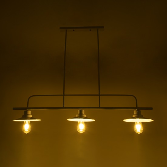 GLOBOSTAR® REGAL 01010 Vintage Φωτιστικό Οροφής με Ντουί 3 x E27 AC 220-240V IP20 - Λευκό - Μ110 x Π26 x Υ75cm GLOBOSTAR® REGAL 01010 Vintage Φωτιστικό Οροφής με Ντουί 3 x E27 AC 220-240V IP20 - Λευκό - Μ110 x Π26 x Υ75cm