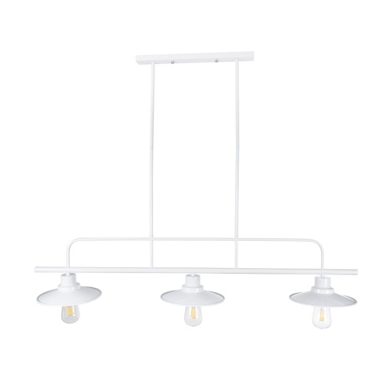 GLOBOSTAR® REGAL 01010 Vintage Φωτιστικό Οροφής με Ντουί 3 x E27 AC 220-240V IP20 - Λευκό - Μ110 x Π26 x Υ75cm GLOBOSTAR® REGAL 01010 Vintage Φωτιστικό Οροφής με Ντουί 3 x E27 AC 220-240V IP20 - Λευκό - Μ110 x Π26 x Υ75cm