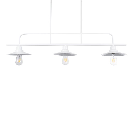 GLOBOSTAR® REGAL 01010 Vintage Φωτιστικό Οροφής με Ντουί 3 x E27 AC 220-240V IP20 - Λευκό - Μ110 x Π26 x Υ75cm GLOBOSTAR® REGAL 01010 Vintage Φωτιστικό Οροφής με Ντουί 3 x E27 AC 220-240V IP20 - Λευκό - Μ110 x Π26 x Υ75cm
