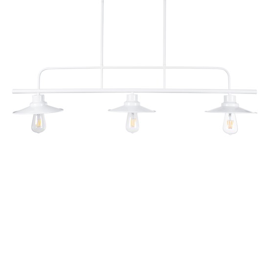 GLOBOSTAR® REGAL 01010 Vintage Φωτιστικό Οροφής με Ντουί 3 x E27 AC 220-240V IP20 - Λευκό - Μ110 x Π26 x Υ75cm GLOBOSTAR® REGAL 01010 Vintage Φωτιστικό Οροφής με Ντουί 3 x E27 AC 220-240V IP20 - Λευκό - Μ110 x Π26 x Υ75cm
