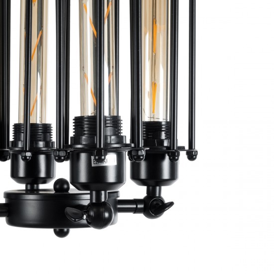 GLOBOSTAR® TUBING 01013 Vintage Κρεμαστό Φωτιστικό Οροφής με Ντουί 4 x E27 AC 220-240V IP20 - Μαύρο - Μ27 x Π27 x Y47cm GLOBOSTAR® TUBING 01013 Vintage Κρεμαστό Φωτιστικό Οροφής με Ντουί 4 x E27 AC 220-240V IP20 - Μαύρο - Μ27 x Π27 x Y47cm