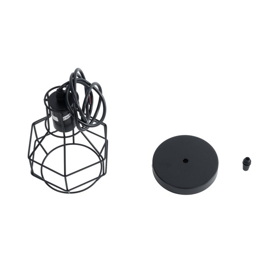 GLOBOSTAR® CAGE 01017 Vintage Κρεμαστό Φωτιστικό Οροφής με Ντουί 1 x E27 AC 220-240V IP20 - Μαύρο - Μ15 x Π15 x Υ20cm GLOBOSTAR® CAGE 01017 Vintage Κρεμαστό Φωτιστικό Οροφής με Ντουί 1 x E27 AC 220-240V IP20 - Μαύρο - Μ15 x Π15 x Υ20cm