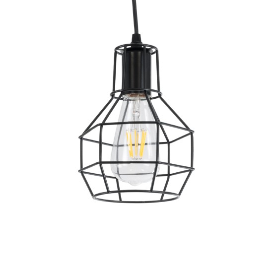 GLOBOSTAR® CAGE 01017 Vintage Κρεμαστό Φωτιστικό Οροφής με Ντουί 1 x E27 AC 220-240V IP20 - Μαύρο - Μ15 x Π15 x Υ20cm GLOBOSTAR® CAGE 01017 Vintage Κρεμαστό Φωτιστικό Οροφής με Ντουί 1 x E27 AC 220-240V IP20 - Μαύρο - Μ15 x Π15 x Υ20cm