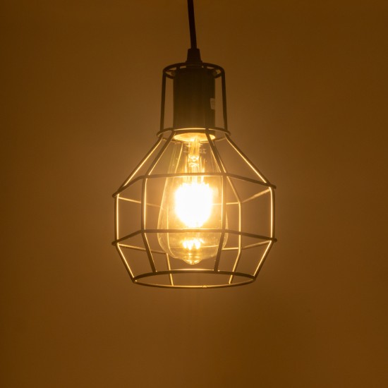 GLOBOSTAR® CAGE 01017 Vintage Κρεμαστό Φωτιστικό Οροφής με Ντουί 1 x E27 AC 220-240V IP20 - Μαύρο - Μ15 x Π15 x Υ20cm GLOBOSTAR® CAGE 01017 Vintage Κρεμαστό Φωτιστικό Οροφής με Ντουί 1 x E27 AC 220-240V IP20 - Μαύρο - Μ15 x Π15 x Υ20cm