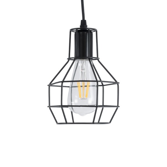 GLOBOSTAR® CAGE 01017 Vintage Κρεμαστό Φωτιστικό Οροφής με Ντουί 1 x E27 AC 220-240V IP20 - Μαύρο - Μ15 x Π15 x Υ20cm GLOBOSTAR® CAGE 01017 Vintage Κρεμαστό Φωτιστικό Οροφής με Ντουί 1 x E27 AC 220-240V IP20 - Μαύρο - Μ15 x Π15 x Υ20cm