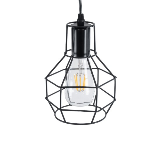 GLOBOSTAR® CAGE 01017 Vintage Κρεμαστό Φωτιστικό Οροφής με Ντουί 1 x E27 AC 220-240V IP20 - Μαύρο - Μ15 x Π15 x Υ20cm GLOBOSTAR® CAGE 01017 Vintage Κρεμαστό Φωτιστικό Οροφής με Ντουί 1 x E27 AC 220-240V IP20 - Μαύρο - Μ15 x Π15 x Υ20cm