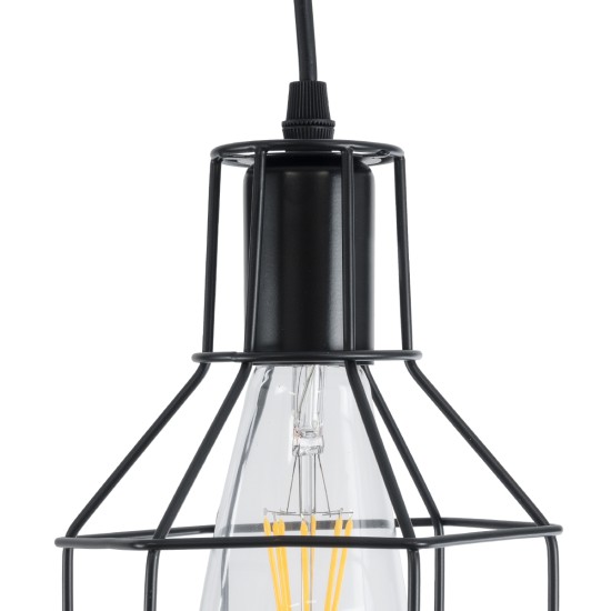 GLOBOSTAR® CAGE 01017 Vintage Κρεμαστό Φωτιστικό Οροφής με Ντουί 1 x E27 AC 220-240V IP20 - Μαύρο - Μ15 x Π15 x Υ20cm GLOBOSTAR® CAGE 01017 Vintage Κρεμαστό Φωτιστικό Οροφής με Ντουί 1 x E27 AC 220-240V IP20 - Μαύρο - Μ15 x Π15 x Υ20cm