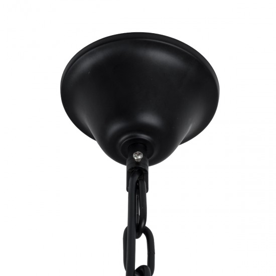 GLOBOSTAR® DOME 10001021 Vintage Κρεμαστό Φωτιστικό Οροφής με Ντουί 9 x E27 AC 220-240V IP20 - Μπεζ & Μαύρο - Μ68 x Π60 x Υ50cm
