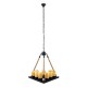 GLOBOSTAR® DOME 10001021 Vintage Κρεμαστό Φωτιστικό Οροφής με Ντουί 9 x E27 AC 220-240V IP20 - Μπεζ & Μαύρο - Μ68 x Π60 x Υ50cm