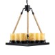 GLOBOSTAR® DOME 10001021 Vintage Κρεμαστό Φωτιστικό Οροφής με Ντουί 9 x E27 AC 220-240V IP20 - Μπεζ & Μαύρο - Μ68 x Π60 x Υ50cm