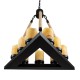 GLOBOSTAR® DOME 10001021 Vintage Κρεμαστό Φωτιστικό Οροφής με Ντουί 9 x E27 AC 220-240V IP20 - Μπεζ & Μαύρο - Μ68 x Π60 x Υ50cm