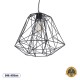 GLOBOSTAR® GRID 01022 Vintage Κρεμαστό Φωτιστικό Οροφής με Ντουί 1 x E27 AC 220-240V IP20 - Μαύρο - Μ40 x Π40 x Υ33cm GLOBOSTAR® GRID 01022 Vintage Κρεμαστό Φωτιστικό Οροφής με Ντουί 1 x E27 AC 220-240V IP20 - Μαύρο - Μ40 x Π40 x Υ33cm