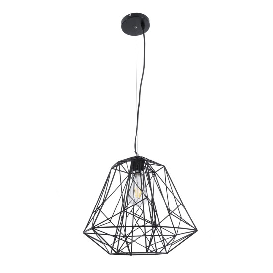 GLOBOSTAR® GRID 01022 Vintage Κρεμαστό Φωτιστικό Οροφής με Ντουί 1 x E27 AC 220-240V IP20 - Μαύρο - Μ40 x Π40 x Υ33cm GLOBOSTAR® GRID 01022 Vintage Κρεμαστό Φωτιστικό Οροφής με Ντουί 1 x E27 AC 220-240V IP20 - Μαύρο - Μ40 x Π40 x Υ33cm