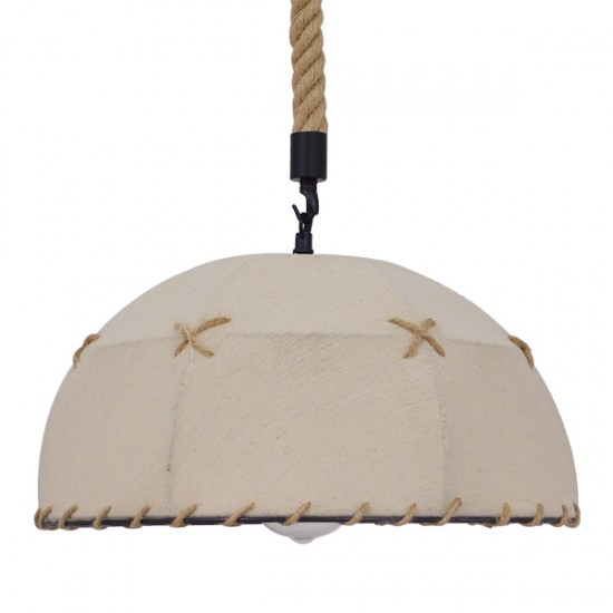 GLOBOSTAR® ANTOINETTE 01028 Vintage Κρεμαστό Φωτιστικό Οροφής με Ντουί 1 x E27 AC 220-240V IP20 - Μπεζ - Μ35 x Π35 x Υ20cm