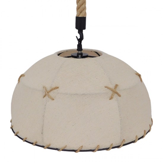 GLOBOSTAR® ANTOINETTE 01028 Vintage Κρεμαστό Φωτιστικό Οροφής με Ντουί 1 x E27 AC 220-240V IP20 - Μπεζ - Μ35 x Π35 x Υ20cm