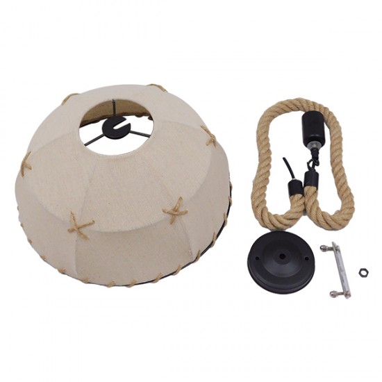 GLOBOSTAR® ANTOINETTE 01028 Vintage Κρεμαστό Φωτιστικό Οροφής με Ντουί 1 x E27 AC 220-240V IP20 - Μπεζ - Μ35 x Π35 x Υ20cm