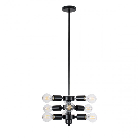 GLOBOSTAR® DELIR 01035 Μοντέρνο Φωτιστικό Οροφής με Ντουί 9 x E27 AC 220-240V IP20 - Μαύρο - Μ24 x Π24 x Υ23cm GLOBOSTAR® DELIR 01035 Μοντέρνο Φωτιστικό Οροφής με Ντουί 9 x E27 AC 220-240V IP20 - Μαύρο - Μ24 x Π24 x Υ23cm