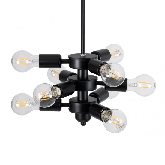 GLOBOSTAR® DELIR 01035 Μοντέρνο Φωτιστικό Οροφής με Ντουί 9 x E27 AC 220-240V IP20 - Μαύρο - Μ24 x Π24 x Υ23cm GLOBOSTAR® DELIR 01035 Μοντέρνο Φωτιστικό Οροφής με Ντουί 9 x E27 AC 220-240V IP20 - Μαύρο - Μ24 x Π24 x Υ23cm