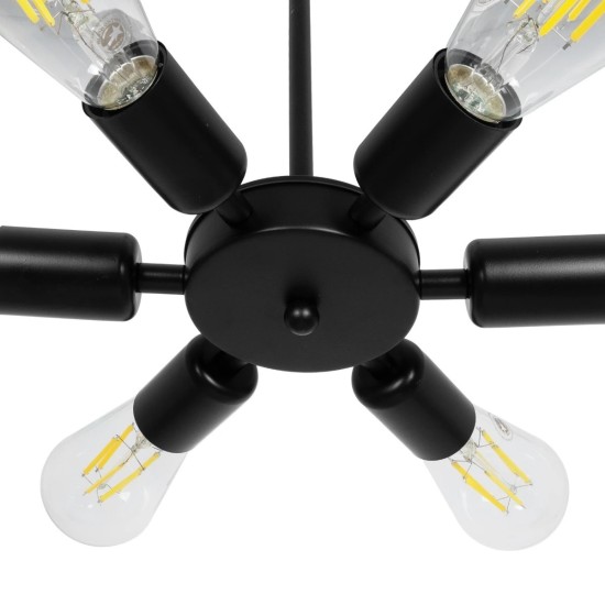 GLOBOSTAR® CONFOR 01036 Μοντέρνο Φωτιστικό Οροφής με Ντουί 6 x E27 AC 220-240V IP20 - Μαύρο - Μ26 x Π26 x Υ4cm GLOBOSTAR® CONFOR 01036 Μοντέρνο Φωτιστικό Οροφής με Ντουί 6 x E27 AC 220-240V IP20 - Μαύρο - Μ26 x Π26 x Υ4cm