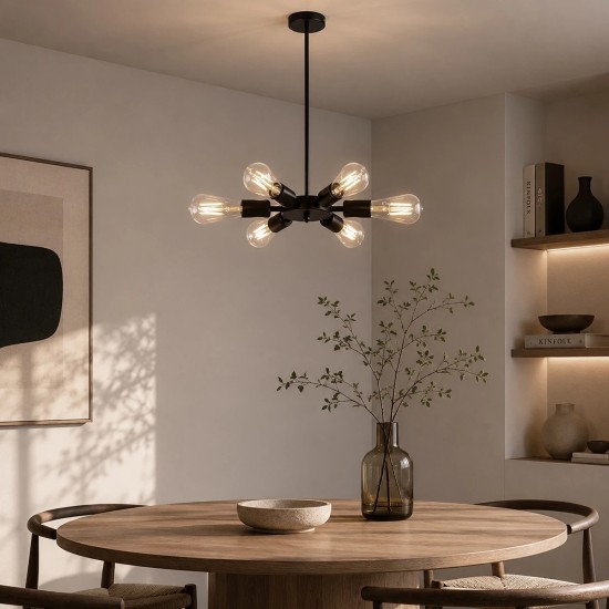 GLOBOSTAR® CONFOR 01036 Μοντέρνο Φωτιστικό Οροφής με Ντουί 6 x E27 AC 220-240V IP20 - Μαύρο - Μ26 x Π26 x Υ4cm GLOBOSTAR® CONFOR 01036 Μοντέρνο Φωτιστικό Οροφής με Ντουί 6 x E27 AC 220-240V IP20 - Μαύρο - Μ26 x Π26 x Υ4cm