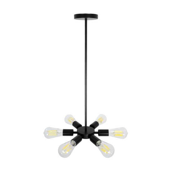 GLOBOSTAR® CONFOR 01036 Μοντέρνο Φωτιστικό Οροφής με Ντουί 6 x E27 AC 220-240V IP20 - Μαύρο - Μ26 x Π26 x Υ4cm GLOBOSTAR® CONFOR 01036 Μοντέρνο Φωτιστικό Οροφής με Ντουί 6 x E27 AC 220-240V IP20 - Μαύρο - Μ26 x Π26 x Υ4cm