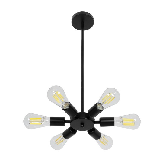 GLOBOSTAR® CONFOR 01036 Μοντέρνο Φωτιστικό Οροφής με Ντουί 6 x E27 AC 220-240V IP20 - Μαύρο - Μ26 x Π26 x Υ4cm GLOBOSTAR® CONFOR 01036 Μοντέρνο Φωτιστικό Οροφής με Ντουί 6 x E27 AC 220-240V IP20 - Μαύρο - Μ26 x Π26 x Υ4cm