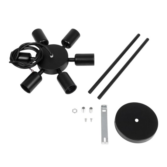 GLOBOSTAR® CONFOR 01036 Μοντέρνο Φωτιστικό Οροφής με Ντουί 6 x E27 AC 220-240V IP20 - Μαύρο - Μ26 x Π26 x Υ4cm GLOBOSTAR® CONFOR 01036 Μοντέρνο Φωτιστικό Οροφής με Ντουί 6 x E27 AC 220-240V IP20 - Μαύρο - Μ26 x Π26 x Υ4cm