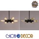 GLOBOSTAR® CONFOR 01036 Μοντέρνο Φωτιστικό Οροφής με Ντουί 6 x E27 AC 220-240V IP20 - Μαύρο - Μ24 x Π24 x Υ8cm