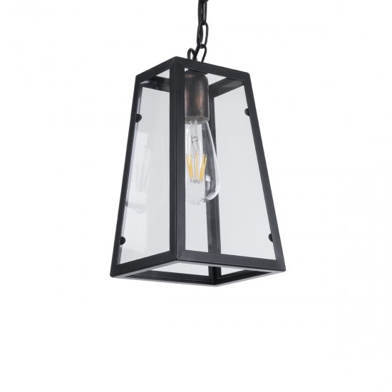 GLOBOSTAR® LIMA 01040 Vintage Κρεμαστό Φωτιστικό Οροφής με Ντουί 1 x E27 AC 220-240V IP20 - Μαύρο & Διάφανο - Μ17 x Π14 x Υ26cm GLOBOSTAR® LIMA 01040 Vintage Κρεμαστό Φωτιστικό Οροφής με Ντουί 1 x E27 AC 220-240V IP20 - Μαύρο & Διάφανο - Μ17 x Π14 x Υ26cm