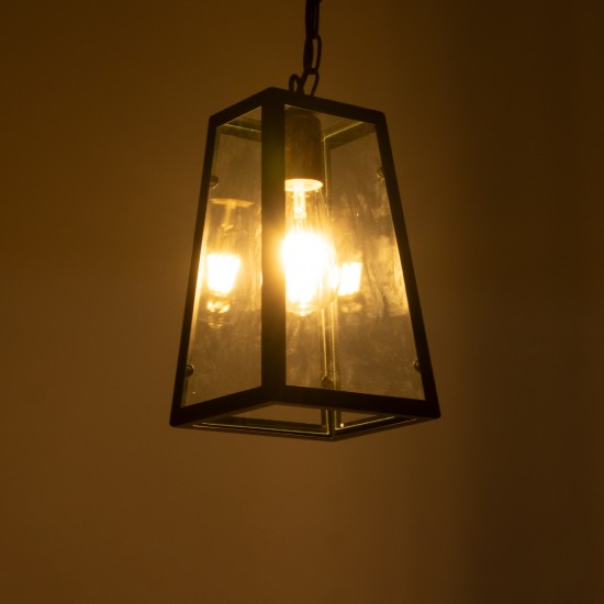 GLOBOSTAR® LIMA 01040 Vintage Κρεμαστό Φωτιστικό Οροφής με Ντουί 1 x E27 AC 220-240V IP20 - Μαύρο & Διάφανο - Μ17 x Π14 x Υ26cm GLOBOSTAR® LIMA 01040 Vintage Κρεμαστό Φωτιστικό Οροφής με Ντουί 1 x E27 AC 220-240V IP20 - Μαύρο & Διάφανο - Μ17 x Π14 x Υ26cm