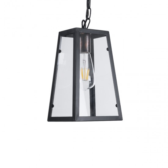 GLOBOSTAR® LIMA 01040 Vintage Κρεμαστό Φωτιστικό Οροφής με Ντουί 1 x E27 AC 220-240V IP20 - Μαύρο & Διάφανο - Μ17 x Π14 x Υ26cm GLOBOSTAR® LIMA 01040 Vintage Κρεμαστό Φωτιστικό Οροφής με Ντουί 1 x E27 AC 220-240V IP20 - Μαύρο & Διάφανο - Μ17 x Π14 x Υ26cm