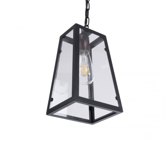 GLOBOSTAR® LIMA 01040 Vintage Κρεμαστό Φωτιστικό Οροφής με Ντουί 1 x E27 AC 220-240V IP20 - Μαύρο & Διάφανο - Μ17 x Π14 x Υ26cm GLOBOSTAR® LIMA 01040 Vintage Κρεμαστό Φωτιστικό Οροφής με Ντουί 1 x E27 AC 220-240V IP20 - Μαύρο & Διάφανο - Μ17 x Π14 x Υ26cm