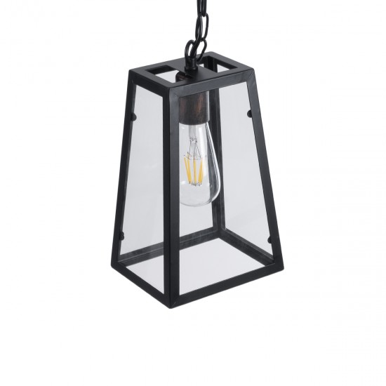 GLOBOSTAR® LIMA 01040 Vintage Κρεμαστό Φωτιστικό Οροφής με Ντουί 1 x E27 AC 220-240V IP20 - Μαύρο & Διάφανο - Μ17 x Π14 x Υ26cm GLOBOSTAR® LIMA 01040 Vintage Κρεμαστό Φωτιστικό Οροφής με Ντουί 1 x E27 AC 220-240V IP20 - Μαύρο & Διάφανο - Μ17 x Π14 x Υ26cm